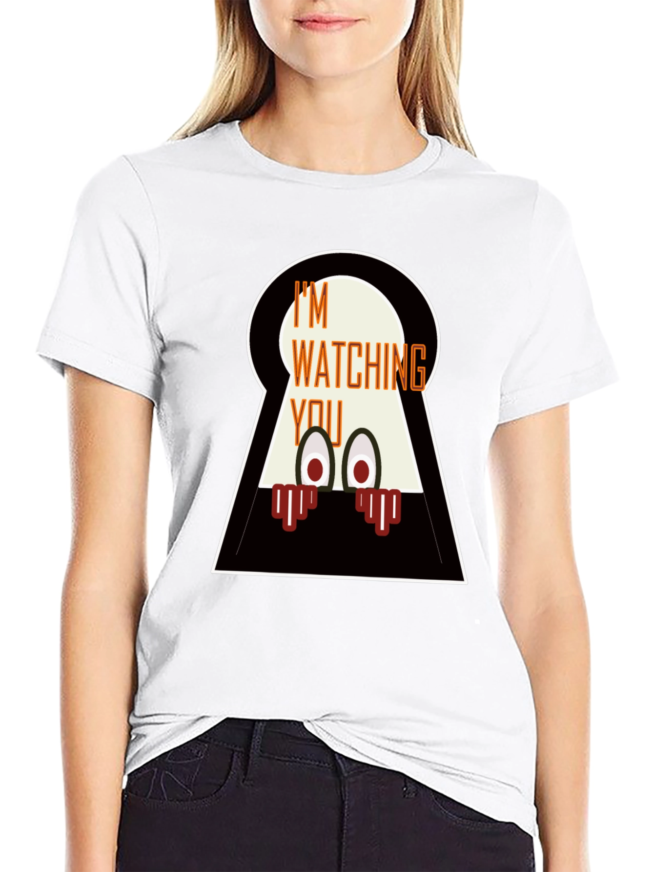 Im Watching You Graphic Tee - Mens Black T-Shirt