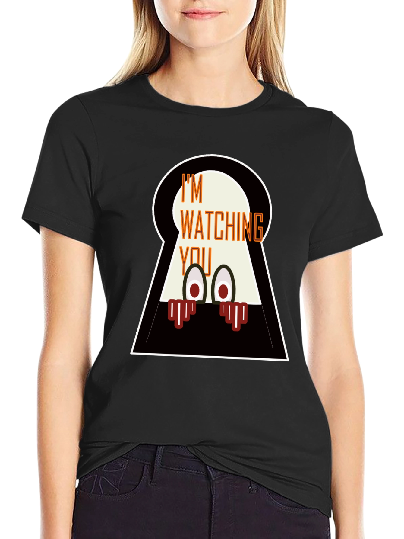 Im Watching You Graphic Tee - Mens Black T-Shirt
