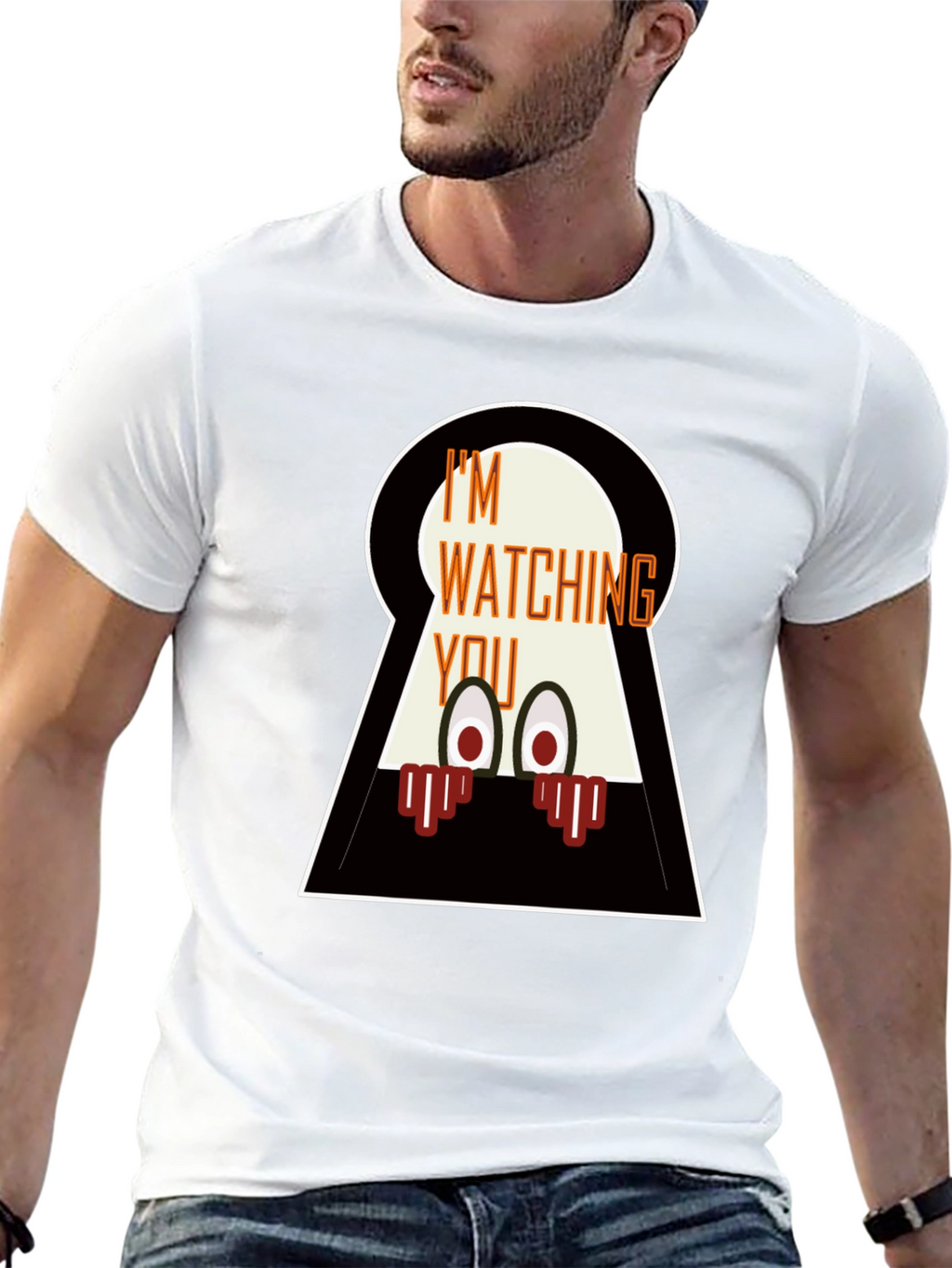 Im Watching You Graphic Tee - Mens Black T-Shirt