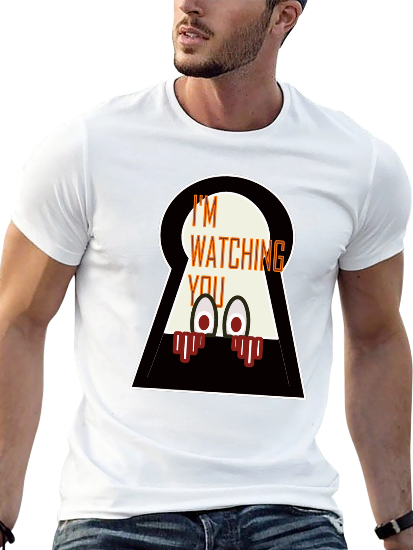 Im Watching You Graphic Tee - Mens Black T-Shirt