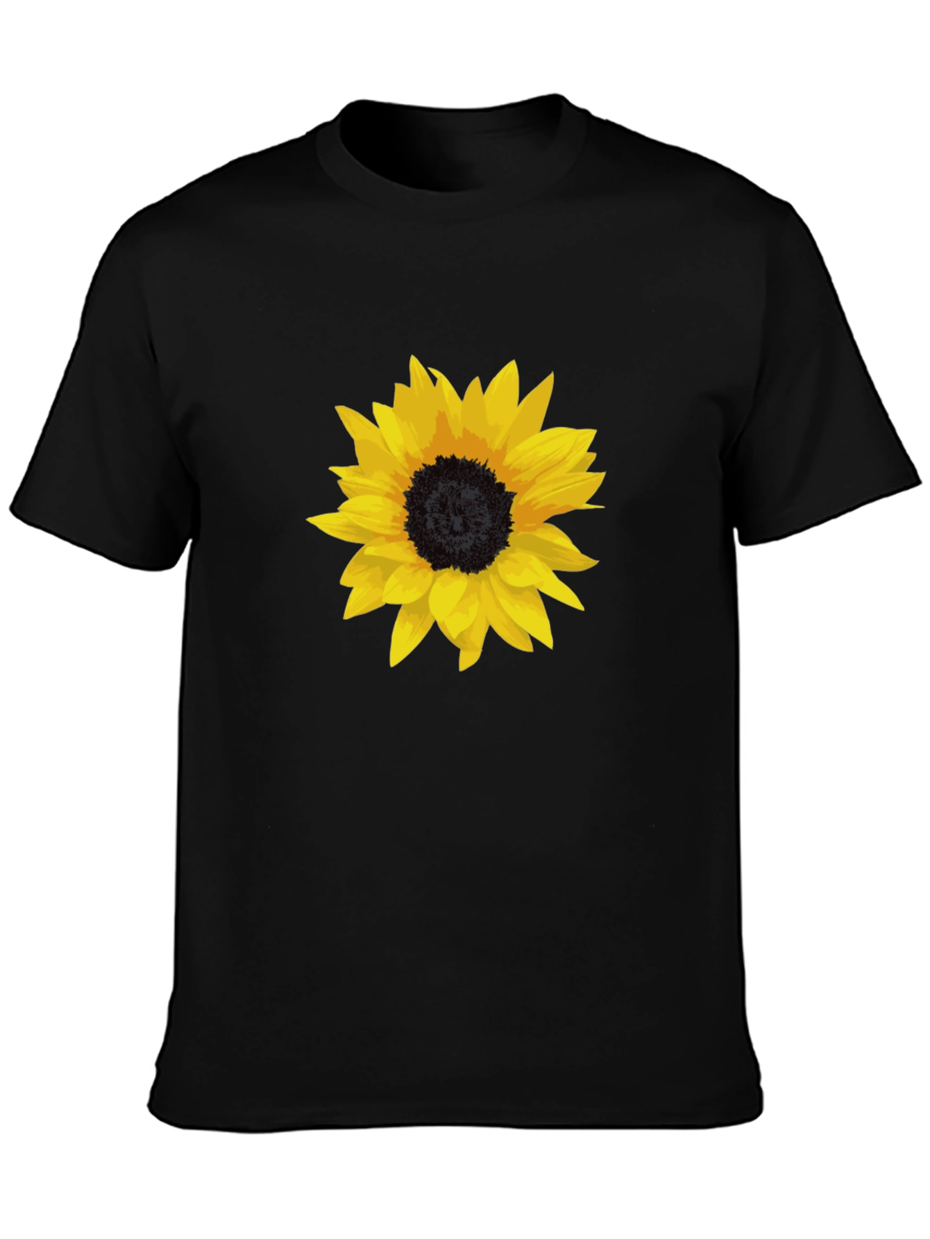 Sunflower Graphic Tee - Stylish Black Cotton T-Shirt