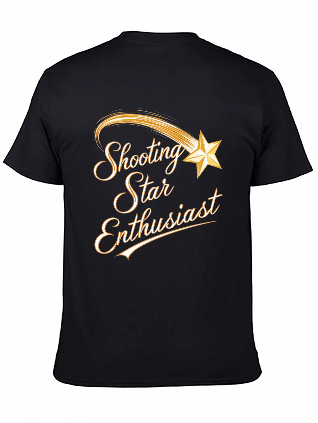 Shooting Star Enthusiast Graphic Tee - Black Cotton T-Shirt