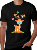 Cute Deer with Butterflies T-Shirt