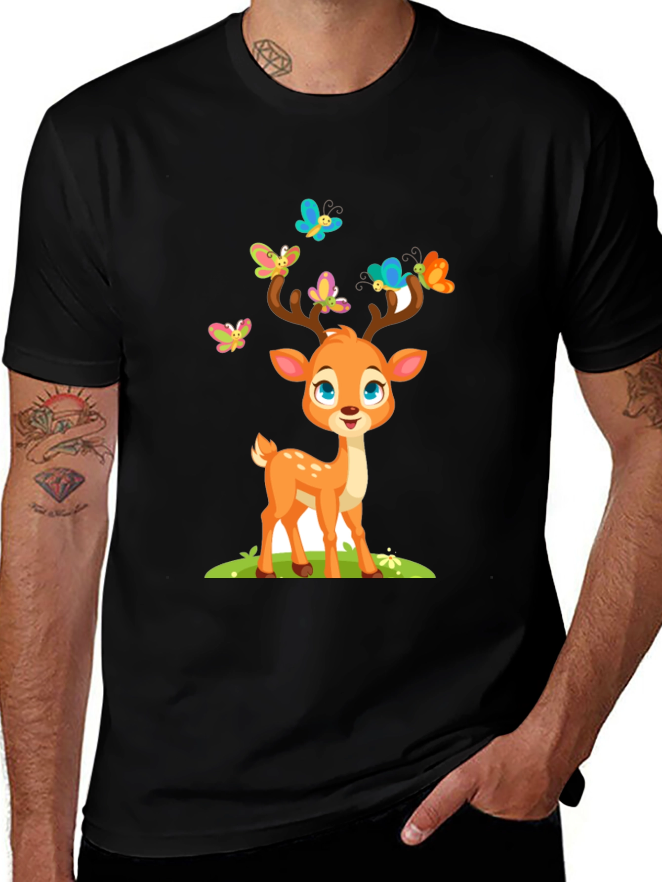 Cute Deer with Butterflies T-Shirt
