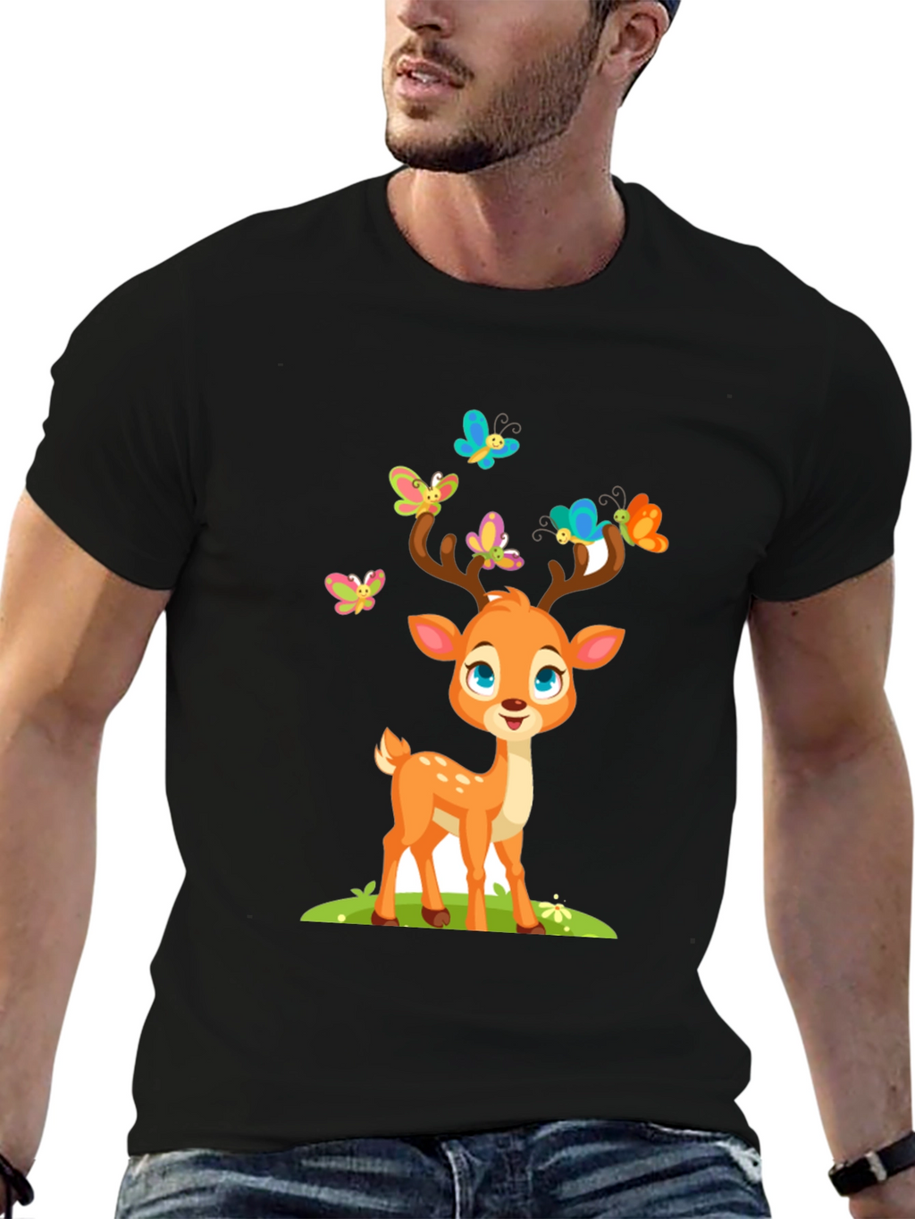 Cute Deer with Butterflies T-Shirt