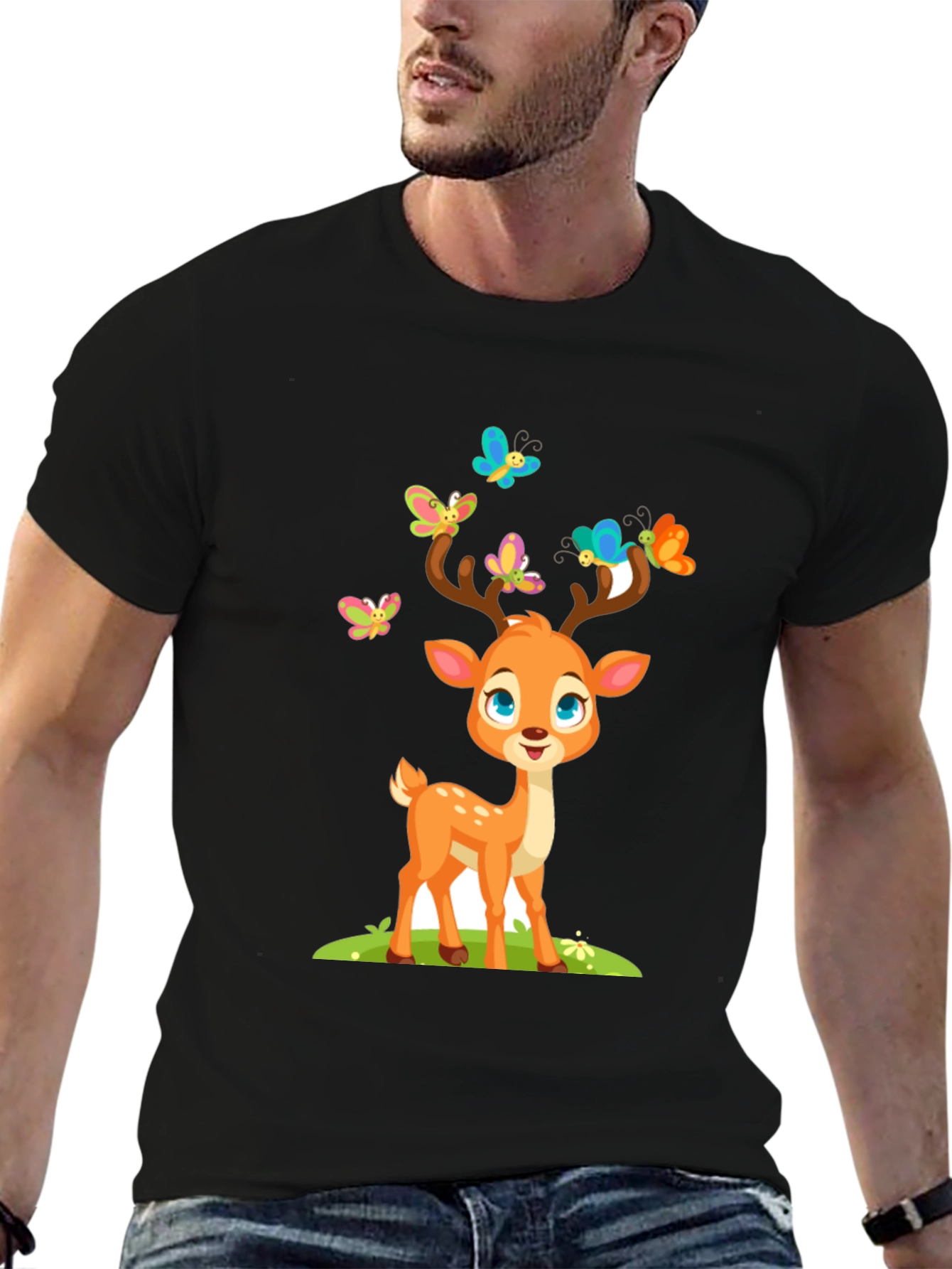 Cute Deer with Butterflies T-Shirt