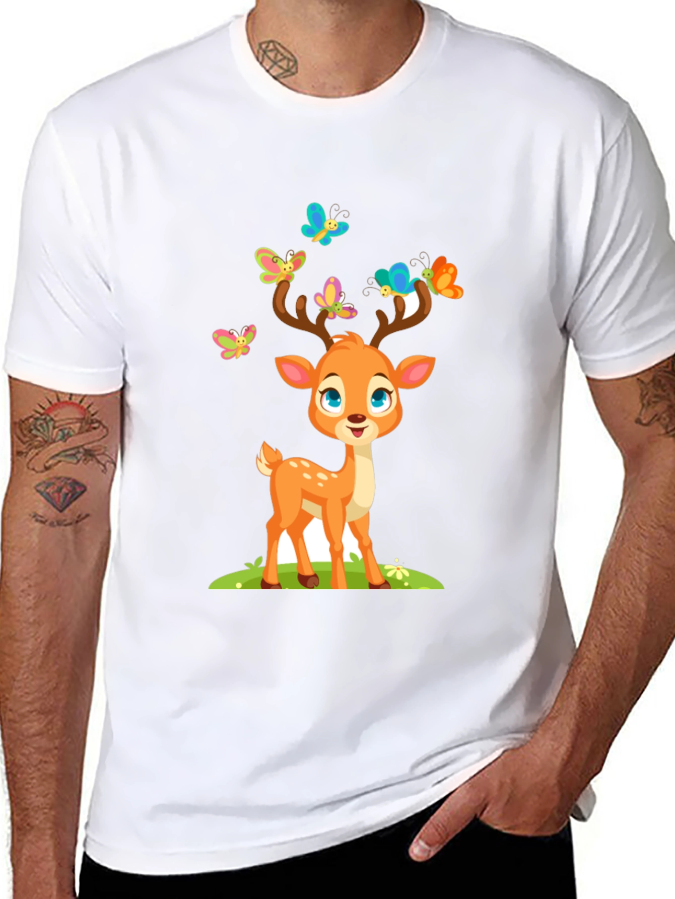 Cute Deer with Butterflies T-Shirt