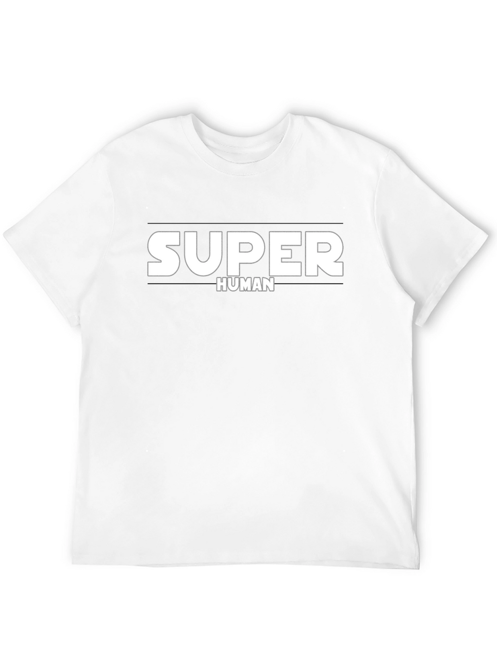 Super Human Black Cotton Graphic Tee