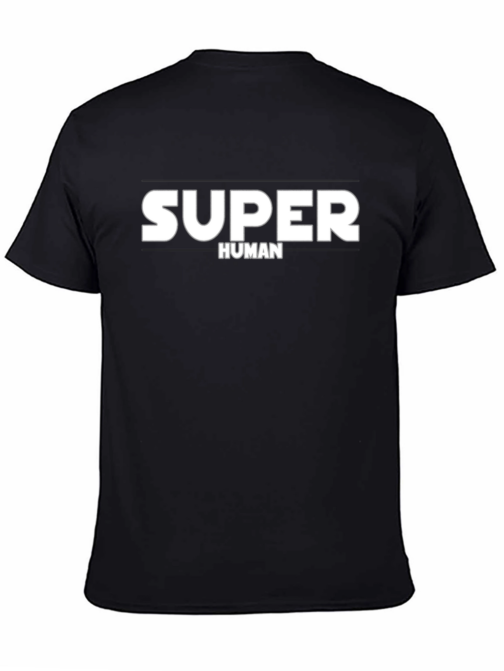 Super Human Black Cotton Graphic Tee