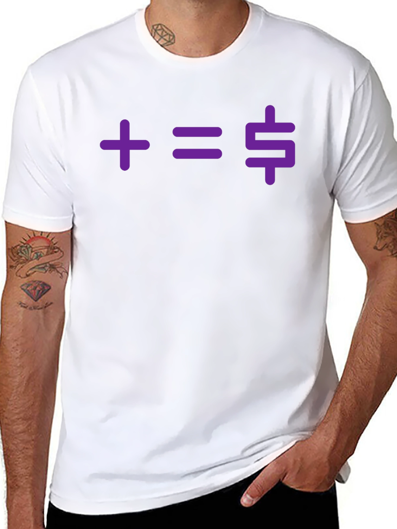 Plus Equals Money Graphic T-Shirt