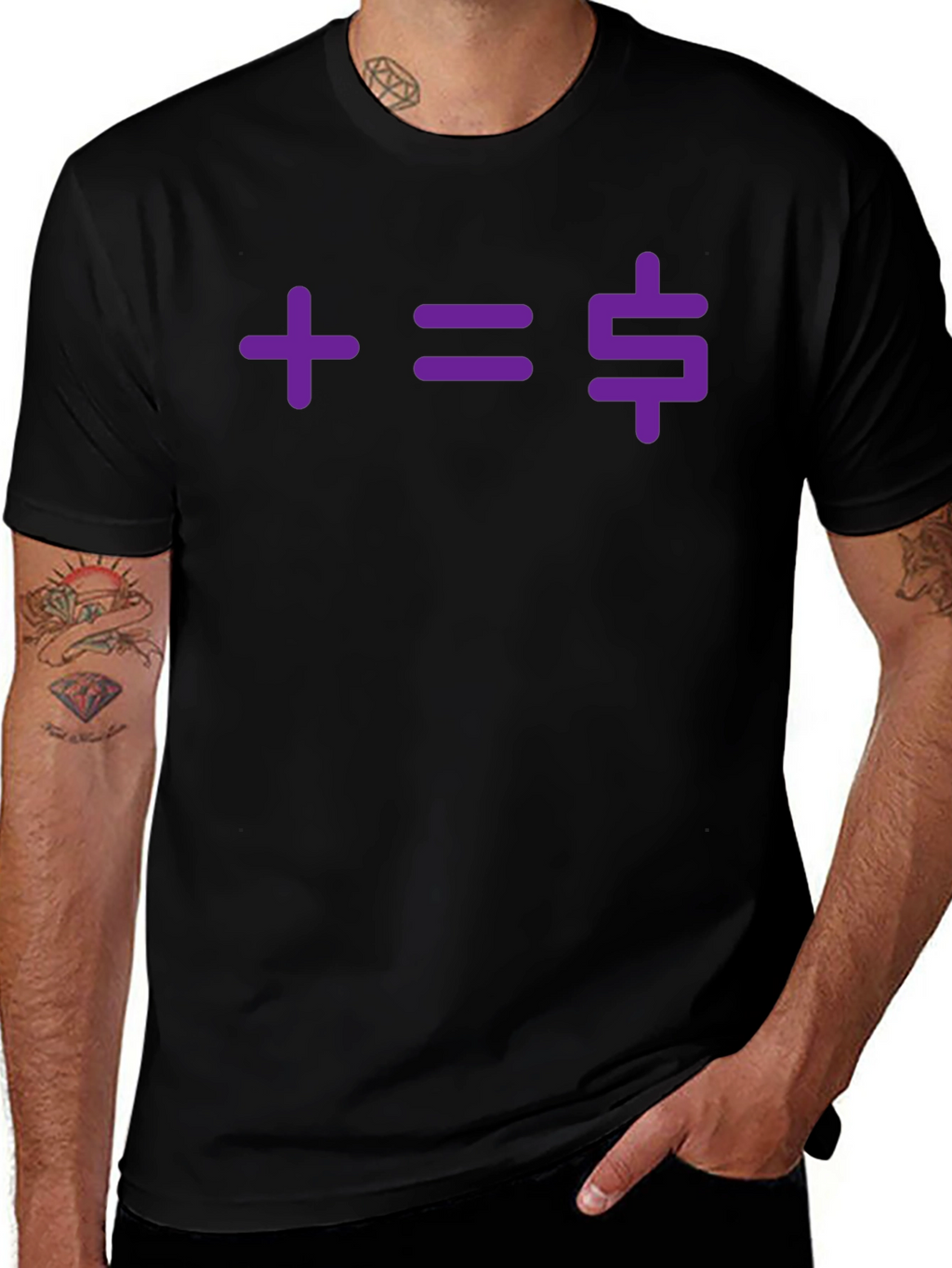 Plus Equals Money Graphic T-Shirt