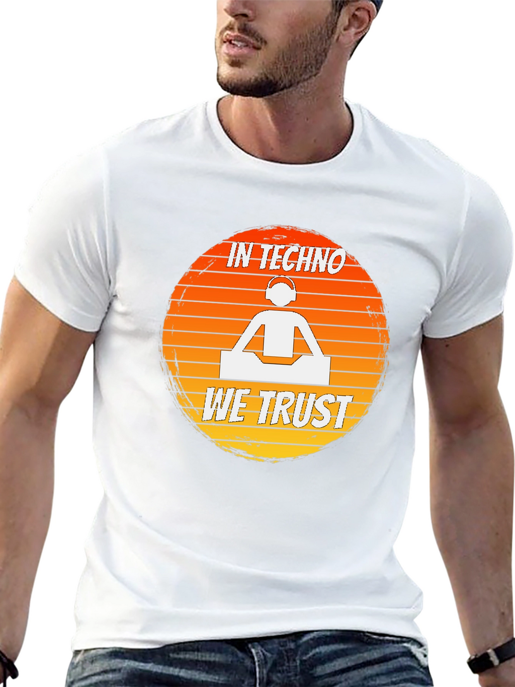 In Techno We Trust DJ Graphic T-Shirt