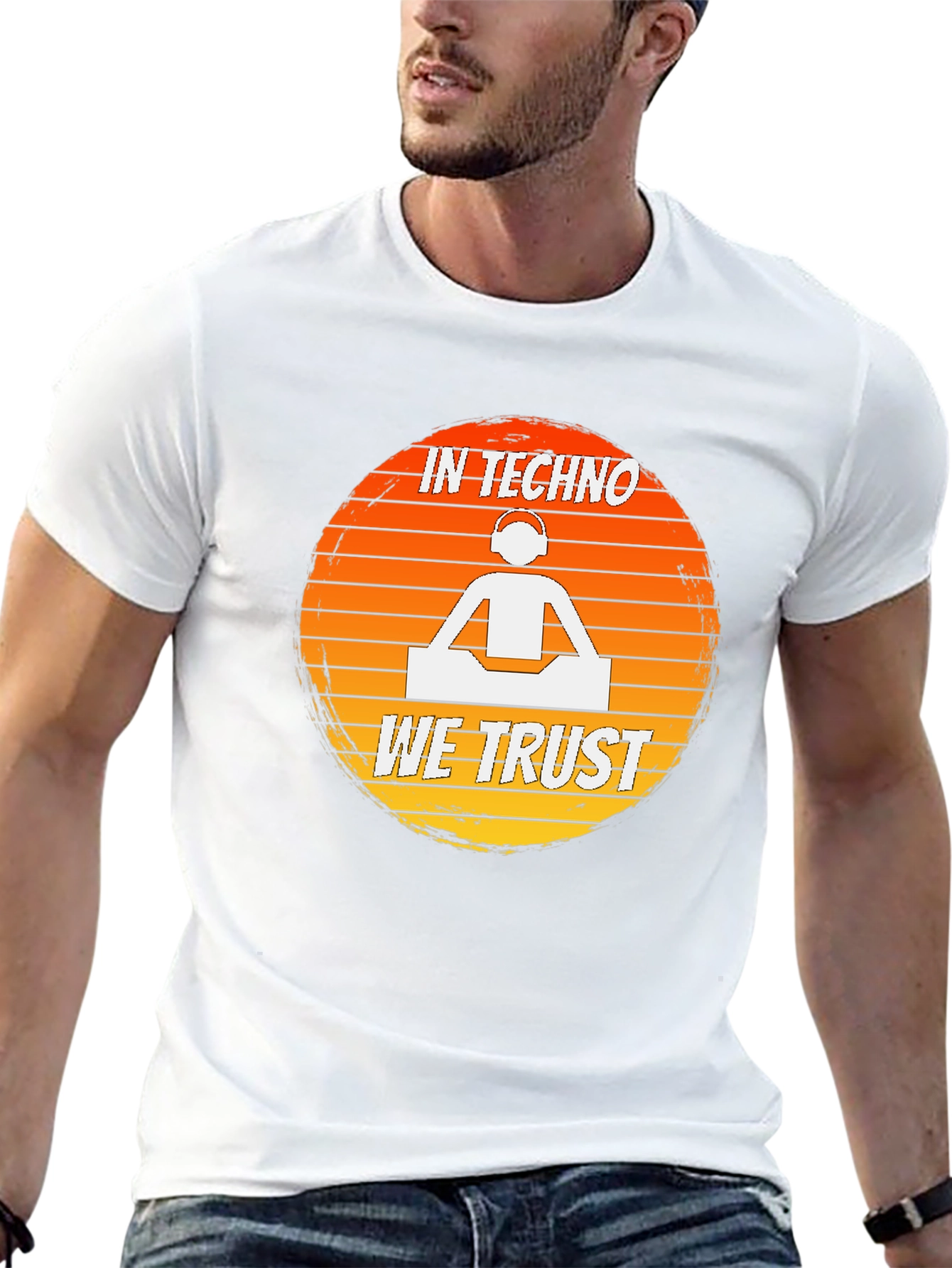 In Techno We Trust DJ Graphic T-Shirt