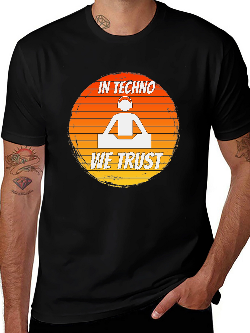 In Techno We Trust DJ Graphic T-Shirt