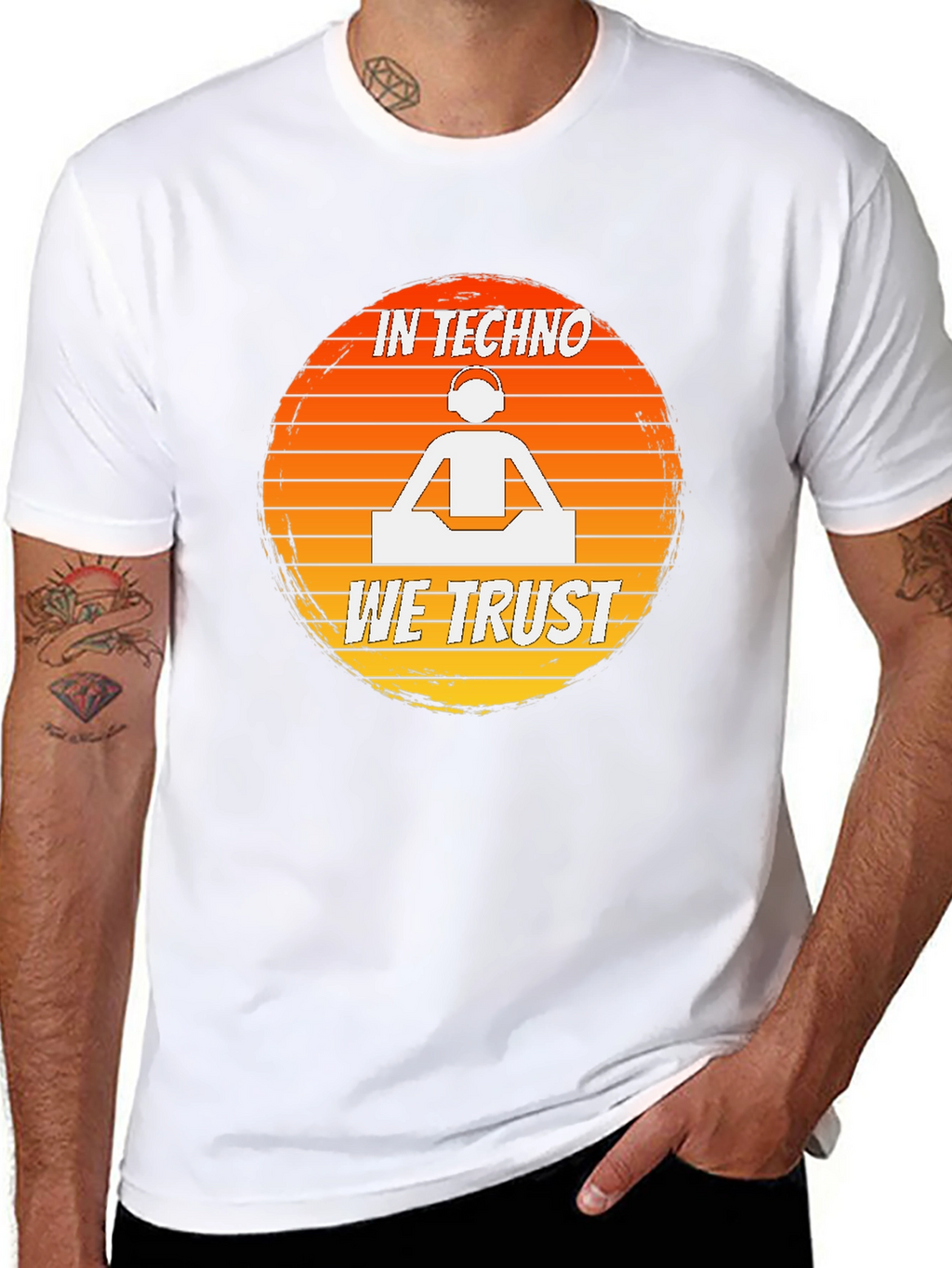 In Techno We Trust DJ Graphic T-Shirt