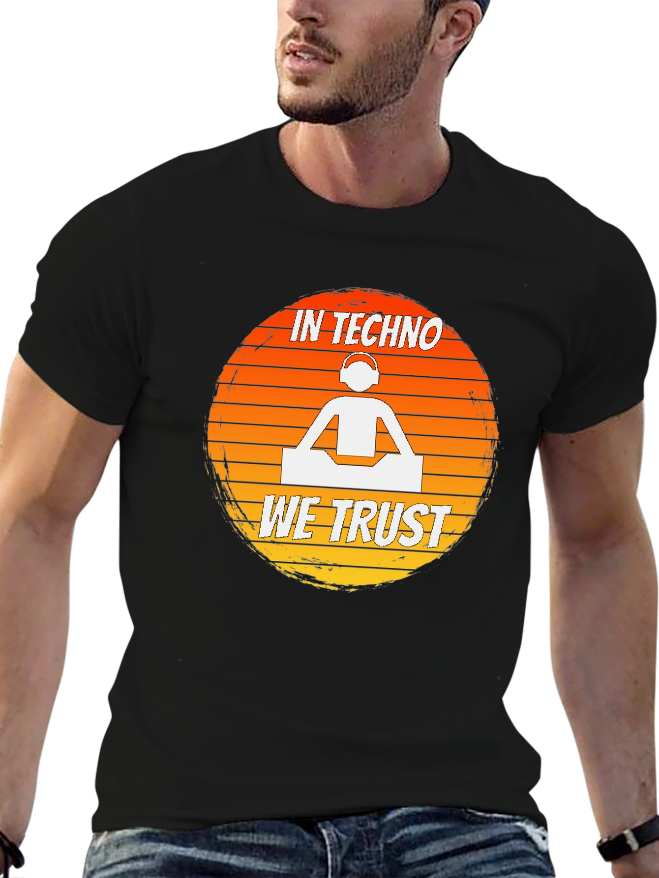 In Techno We Trust DJ Graphic T-Shirt