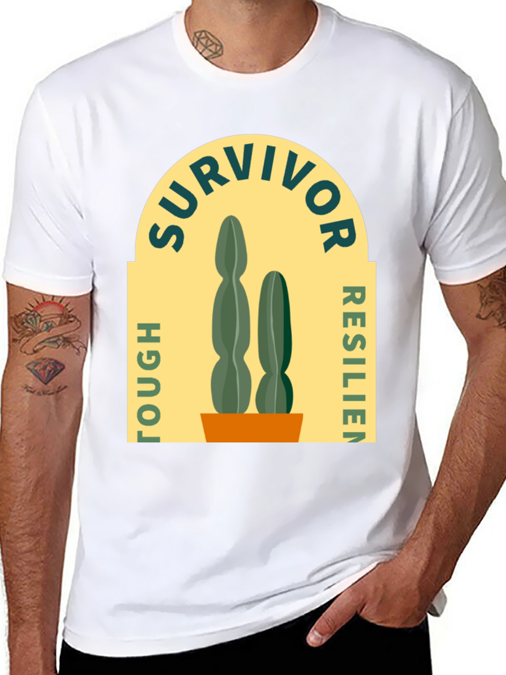 Survivor Tough Resilient Cactus Graphic T-Shirt