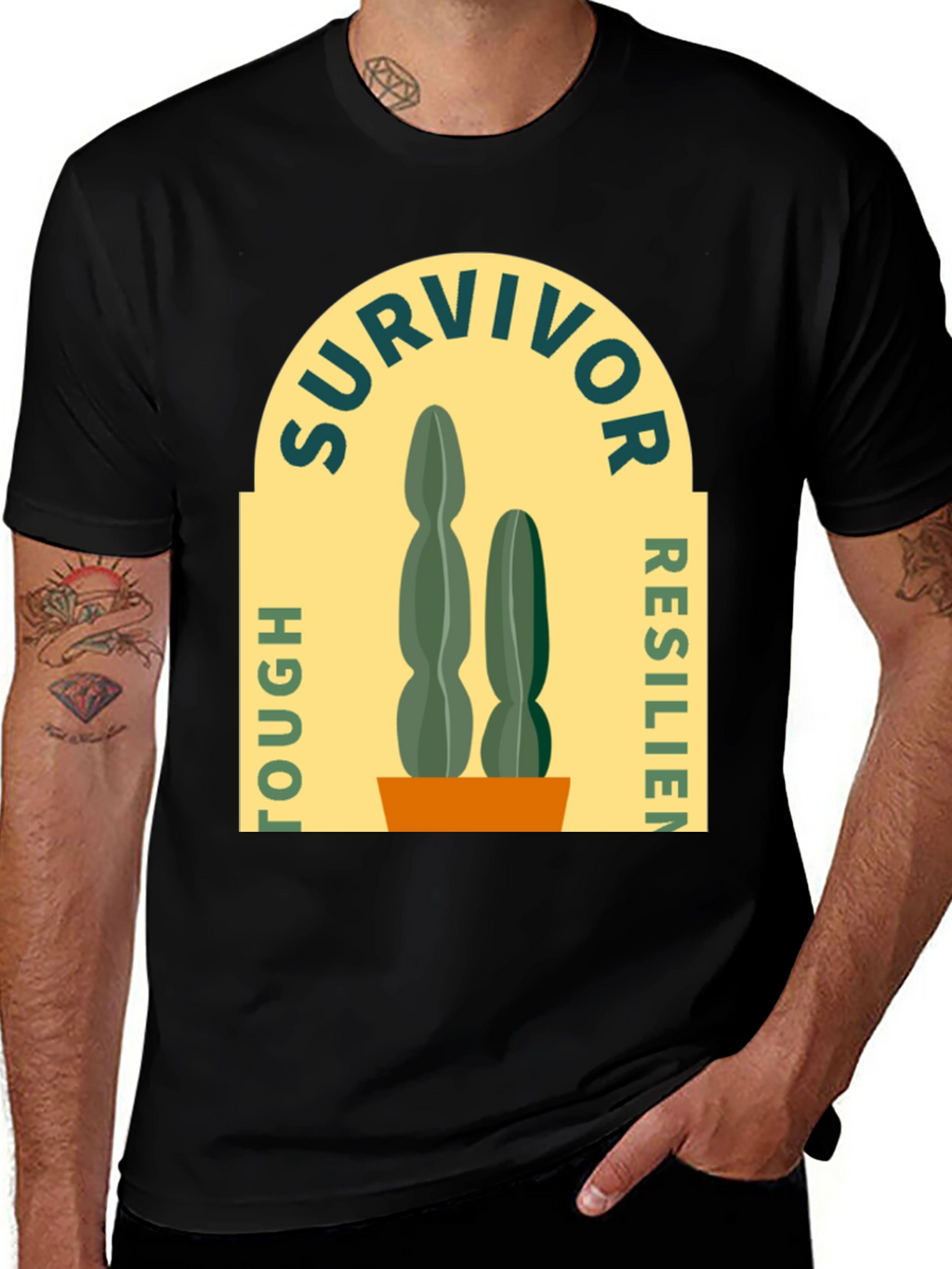 Survivor Tough Resilient Cactus Graphic T-Shirt