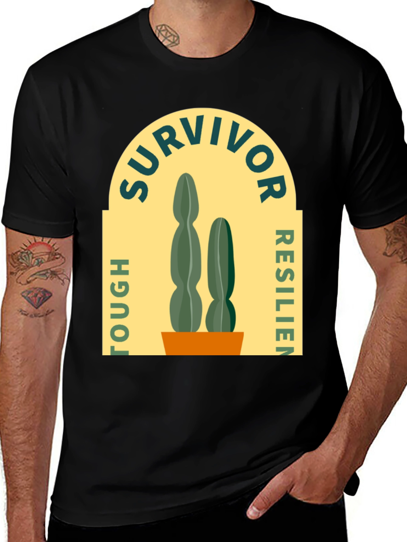 Survivor Tough Resilient Cactus Graphic T-Shirt