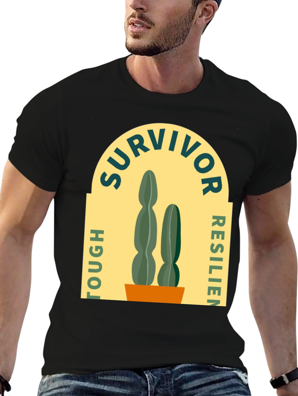 Survivor Tough Resilient Cactus Graphic T-Shirt
