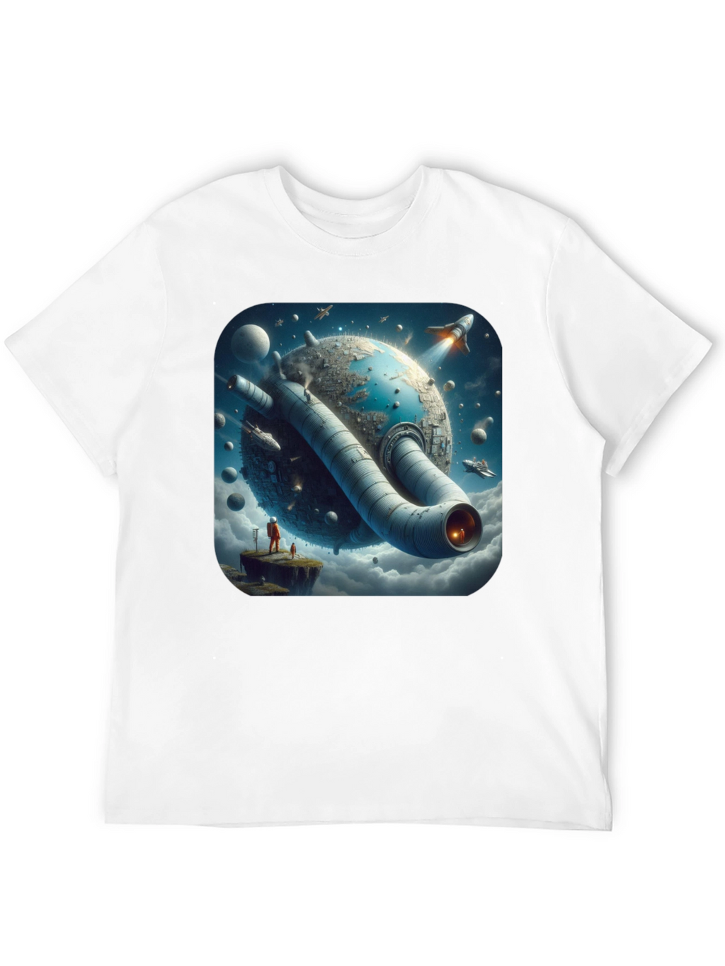 Sci-Fi Planet T-Shirt - Futuristic Graphic Tee