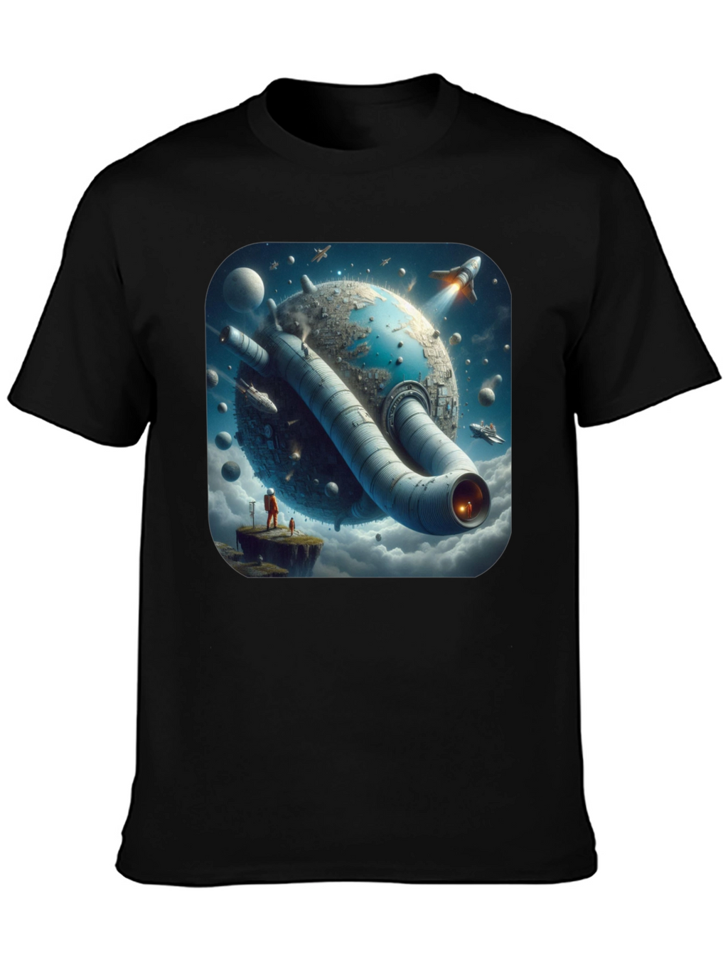 Sci-Fi Planet T-Shirt - Futuristic Graphic Tee