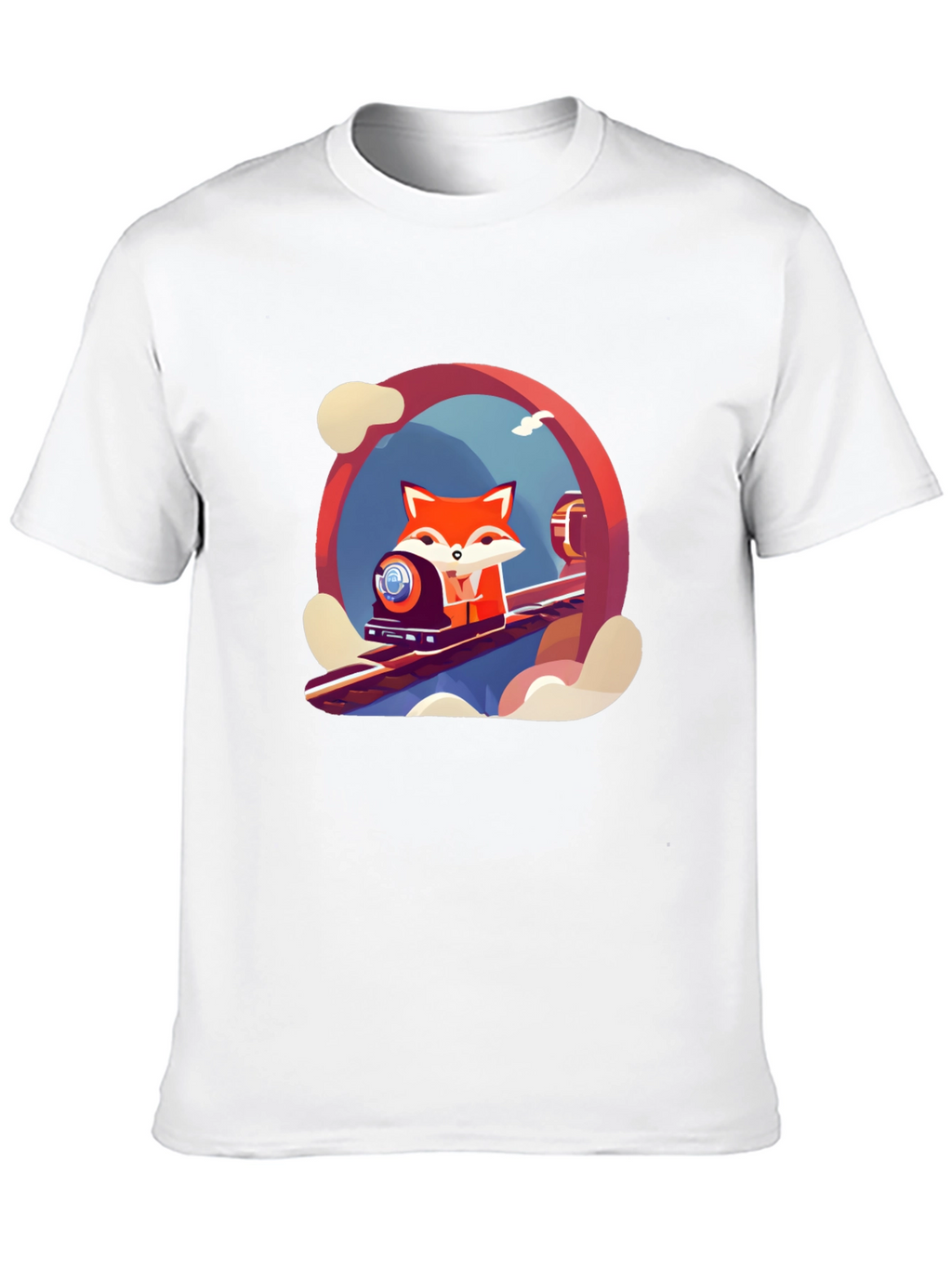 Fox Train T-Shirt - Cool Graphic Tee