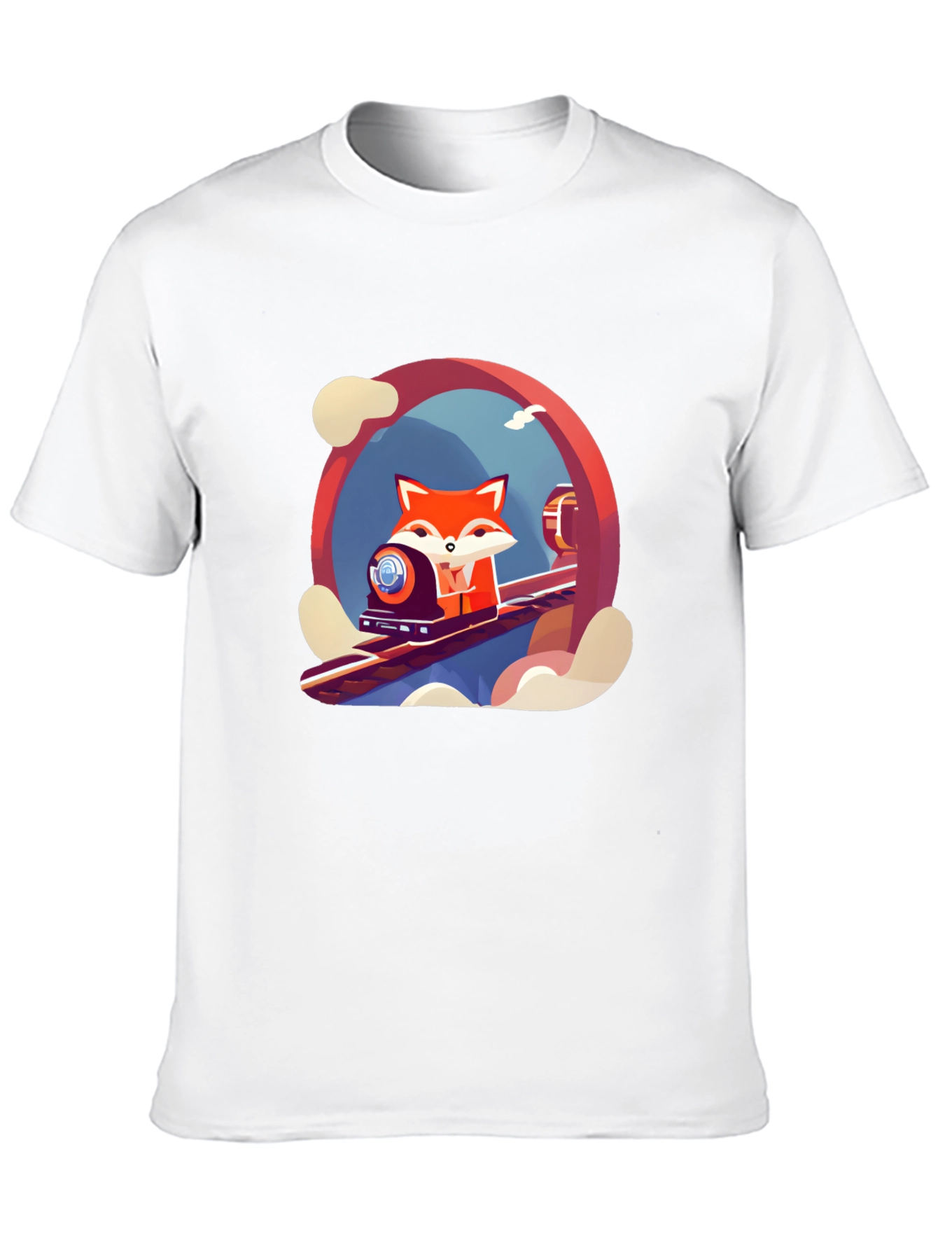 Fox Train T-Shirt - Cool Graphic Tee