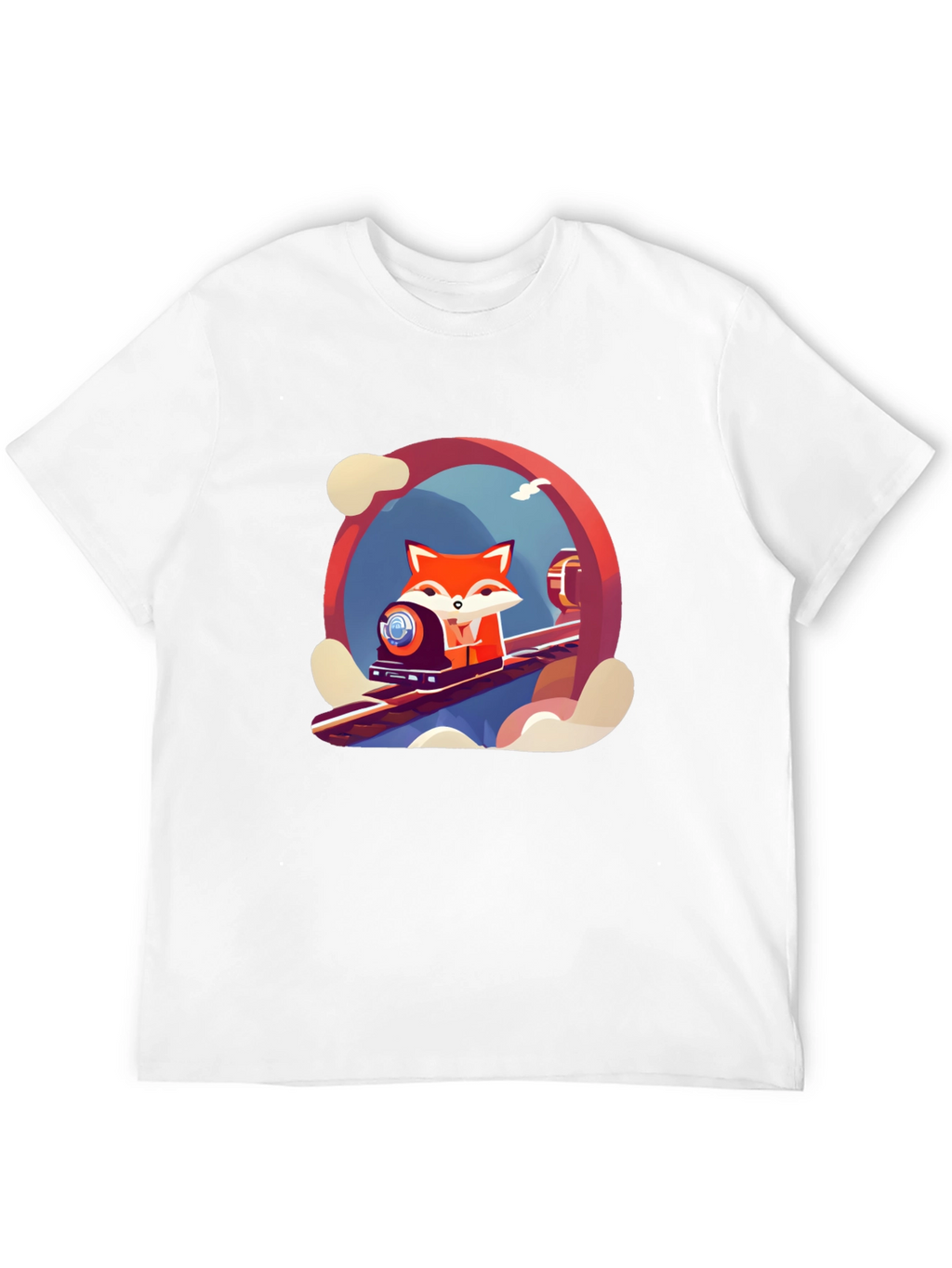 Fox Train T-Shirt - Cool Graphic Tee