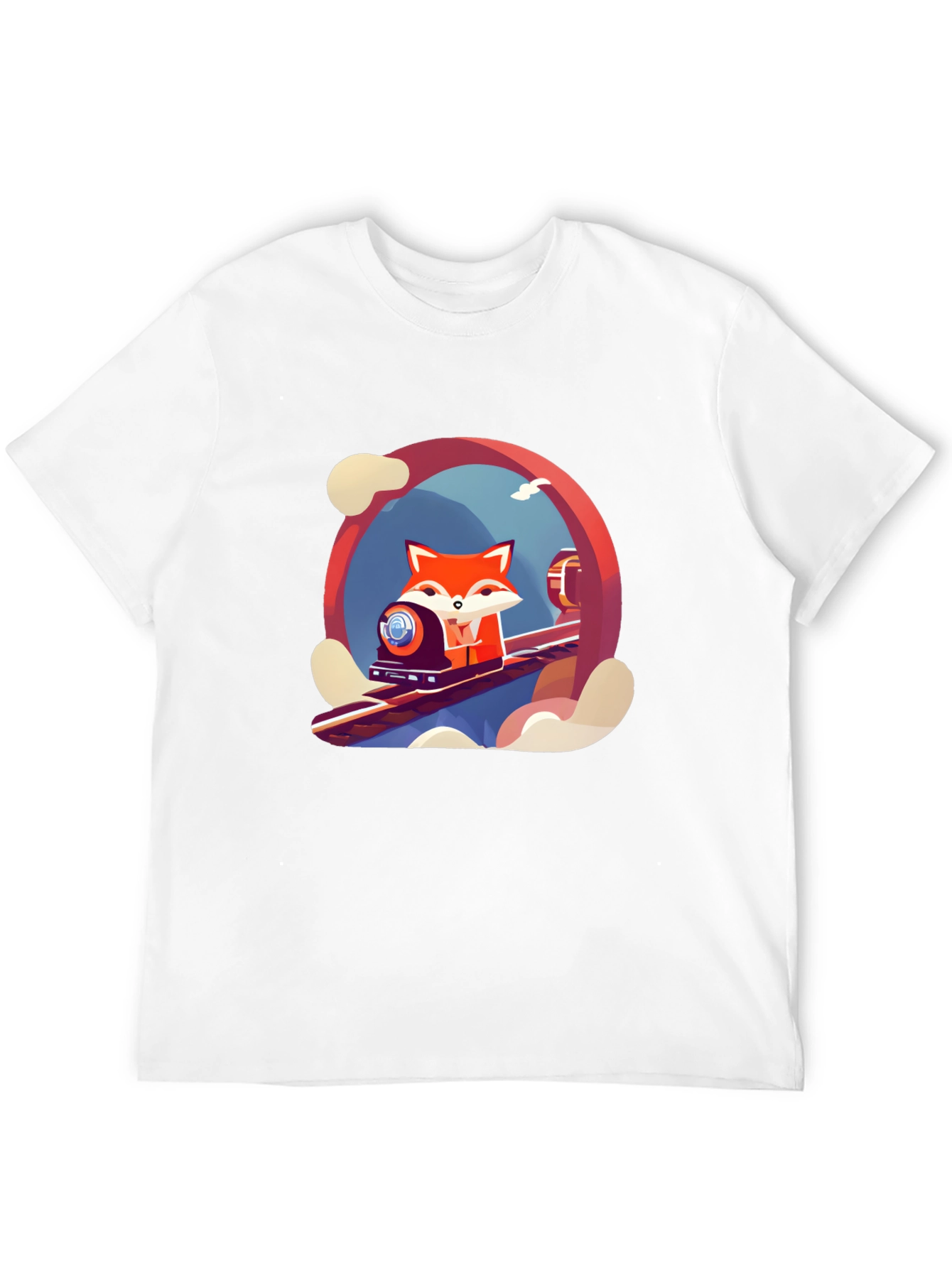 Fox Train T-Shirt - Cool Graphic Tee