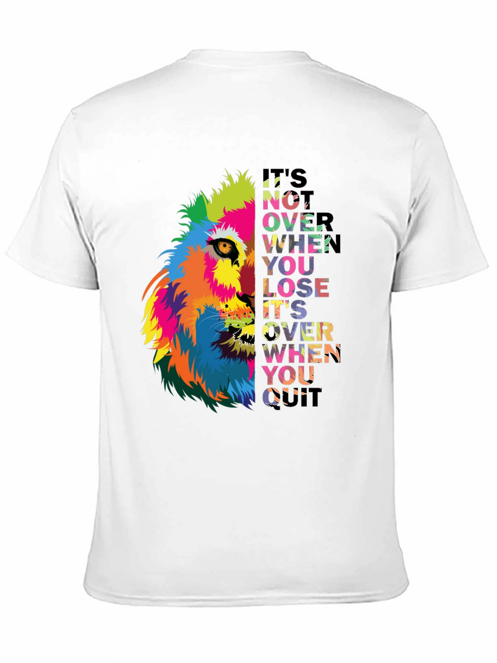 Motivational Lion Graphic Black T-Shirt