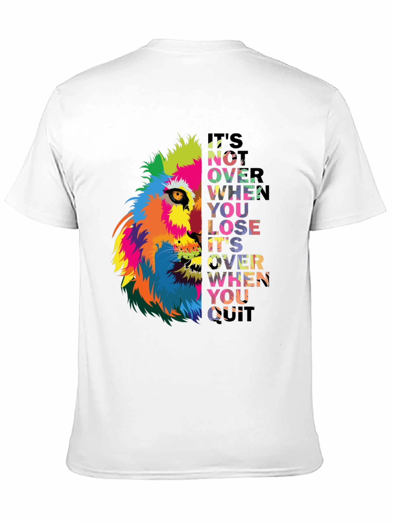 Motivational Lion Graphic Black T-Shirt