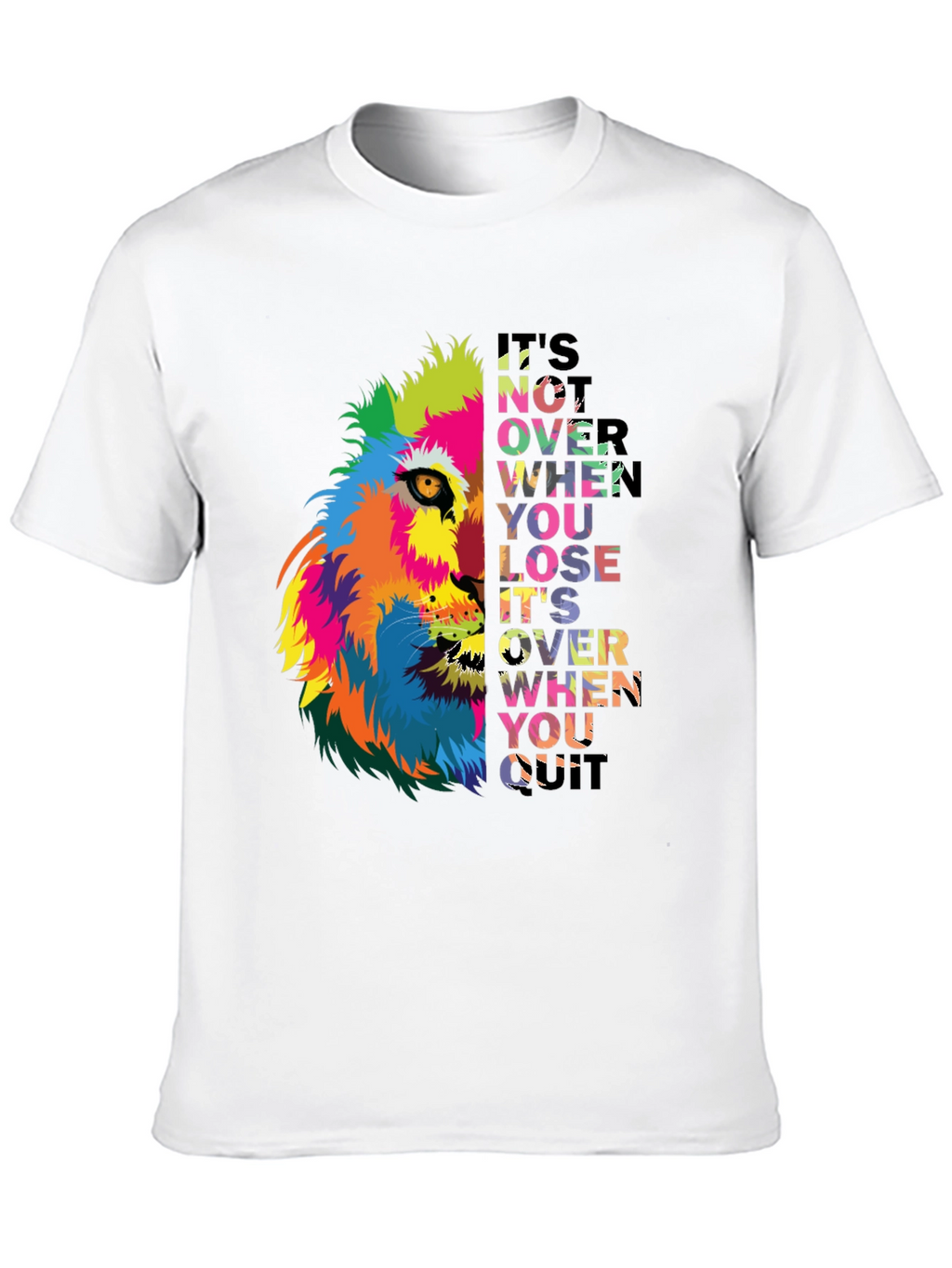 Motivational Lion Graphic Black T-Shirt