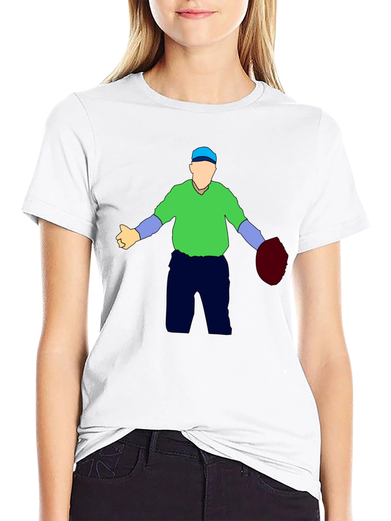 Humorous Baseball Umpire Graphic T-Shirt - Black