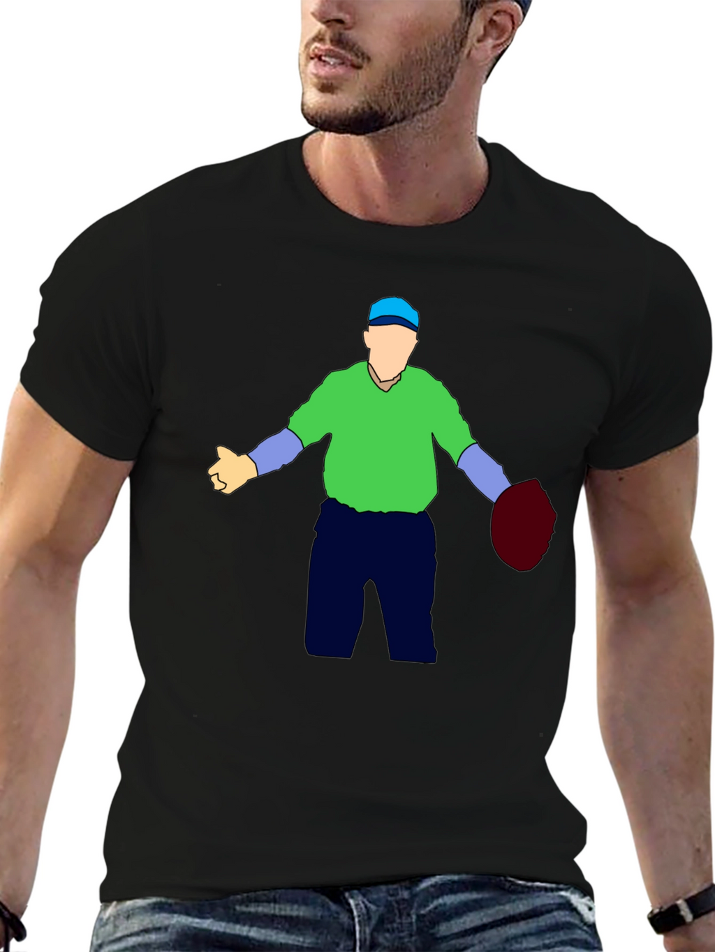 Humorous Baseball Umpire Graphic T-Shirt - Black