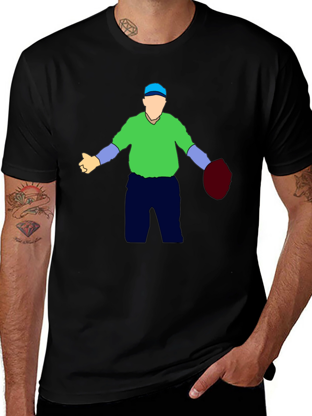 Humorous Baseball Umpire Graphic T-Shirt - Black