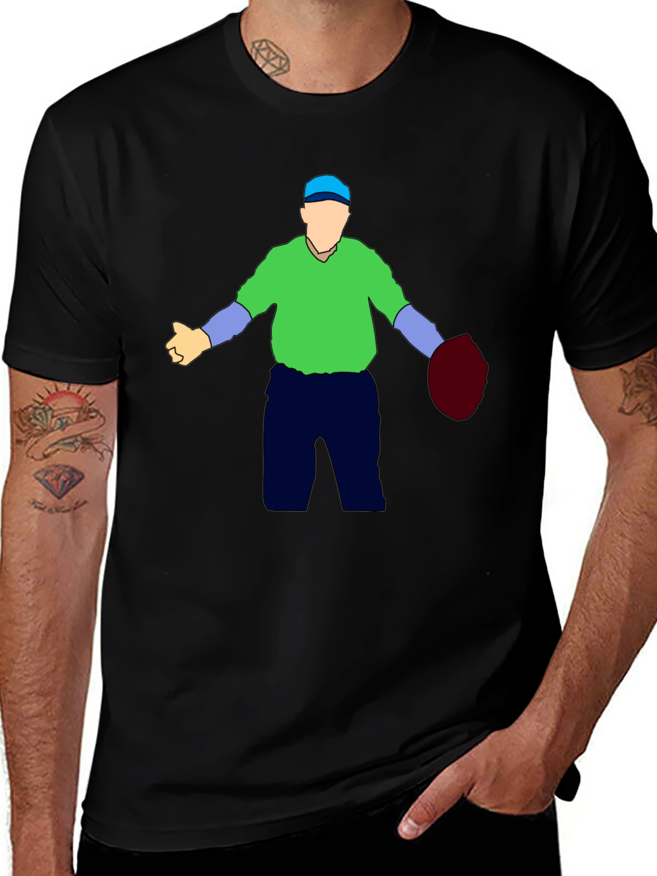 Humorous Baseball Umpire Graphic T-Shirt - Black