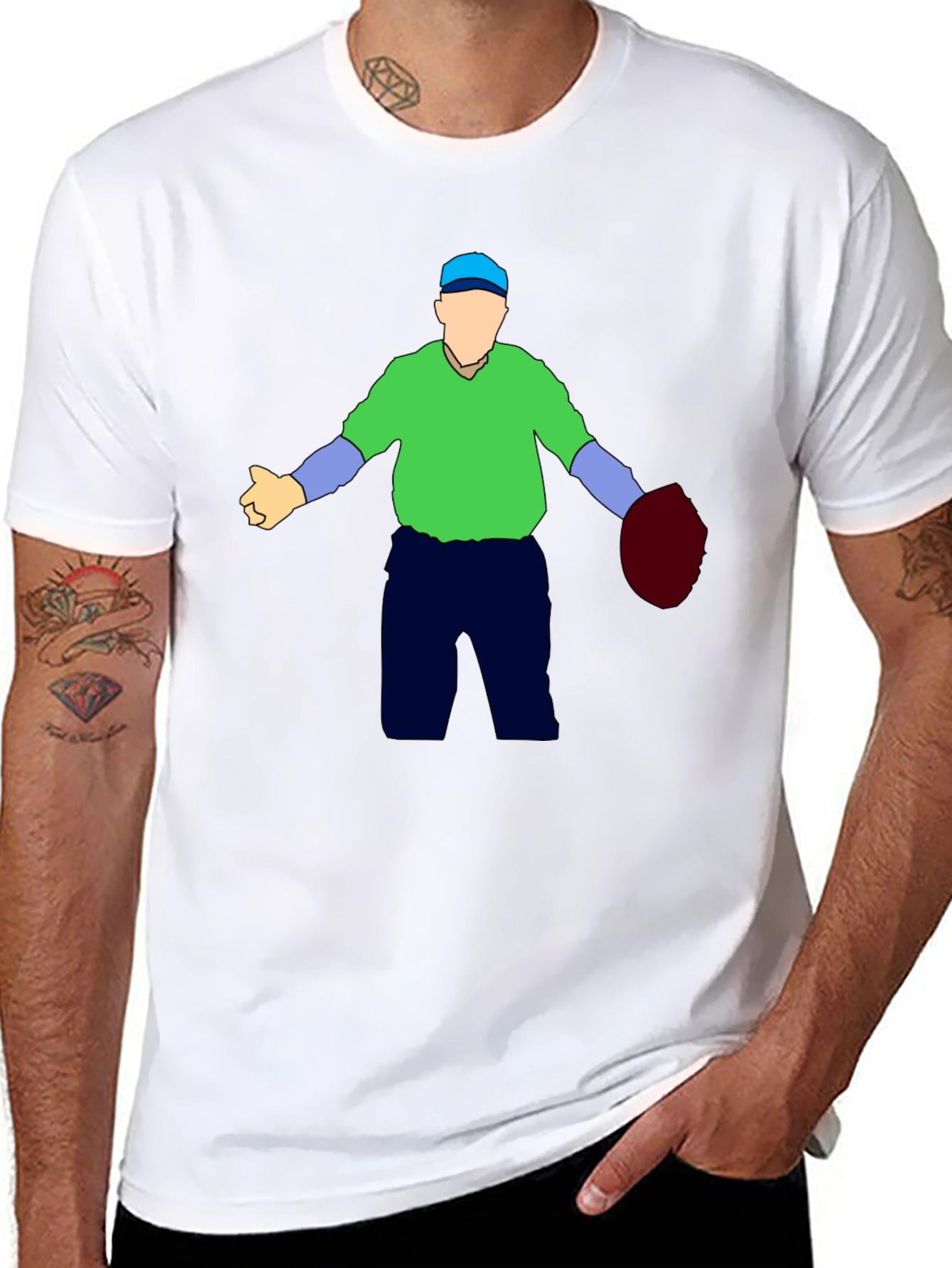 Humorous Baseball Umpire Graphic T-Shirt - Black
