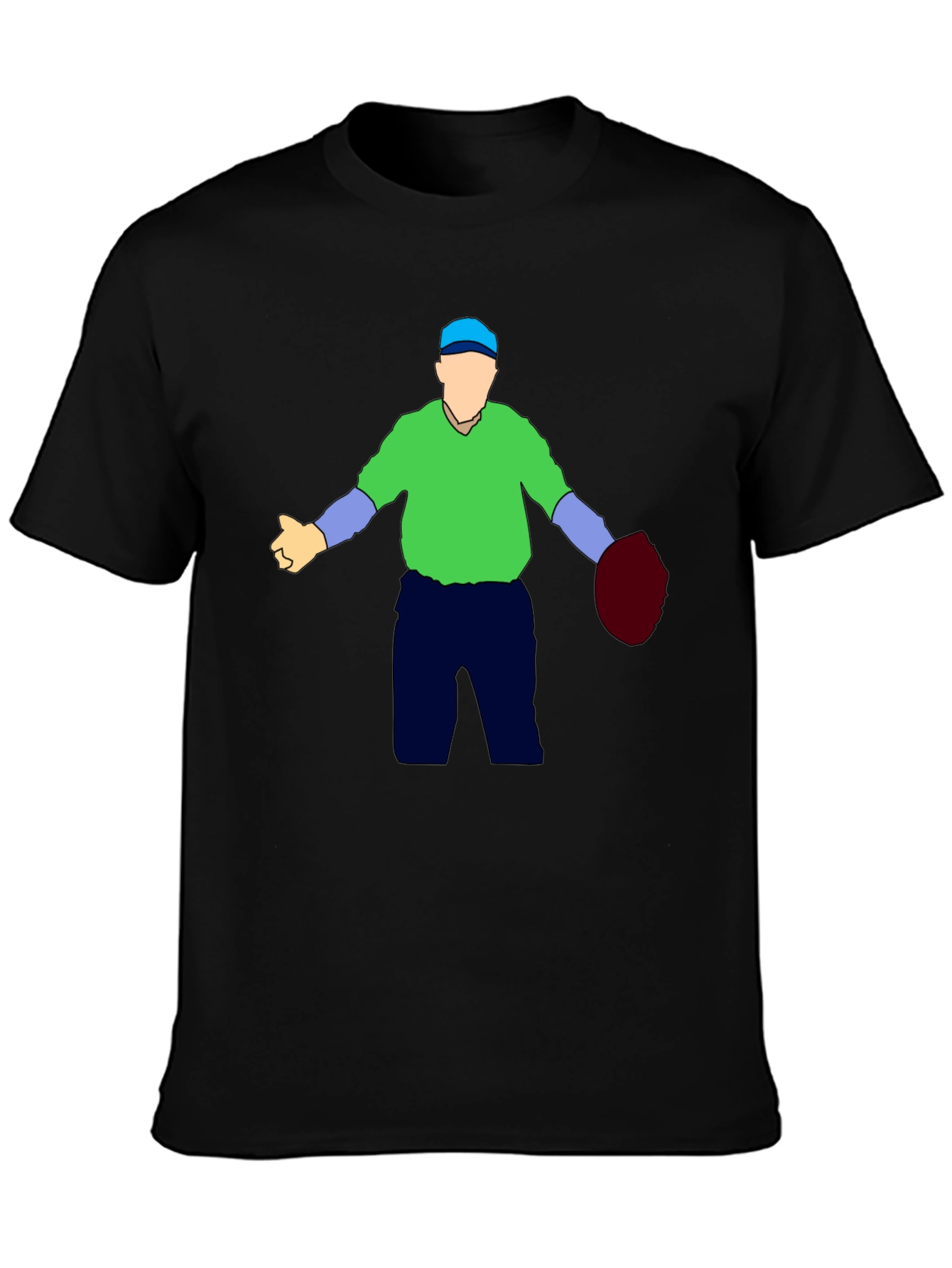 Humorous Baseball Umpire Graphic T-Shirt - Black