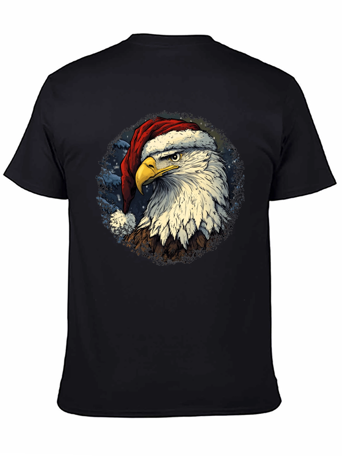 Eagle Santa Hat T-Shirt - Patriotic Christmas Tee