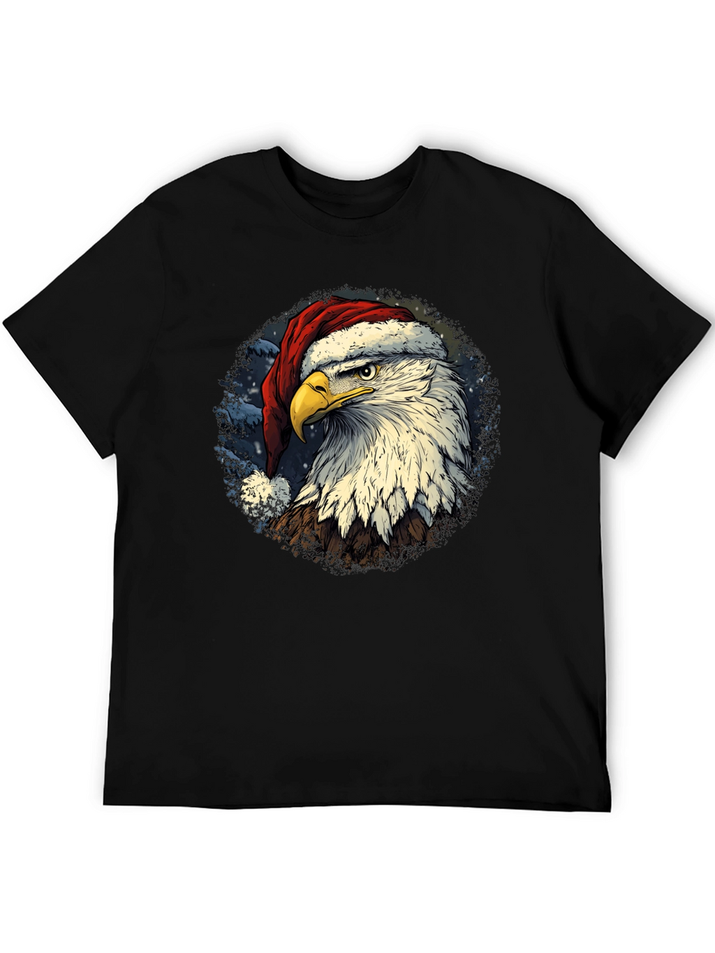 Eagle Santa Hat T-Shirt - Patriotic Christmas Tee
