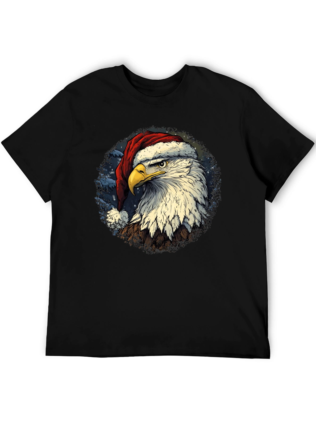 Eagle Santa Hat T-Shirt - Patriotic Christmas Tee