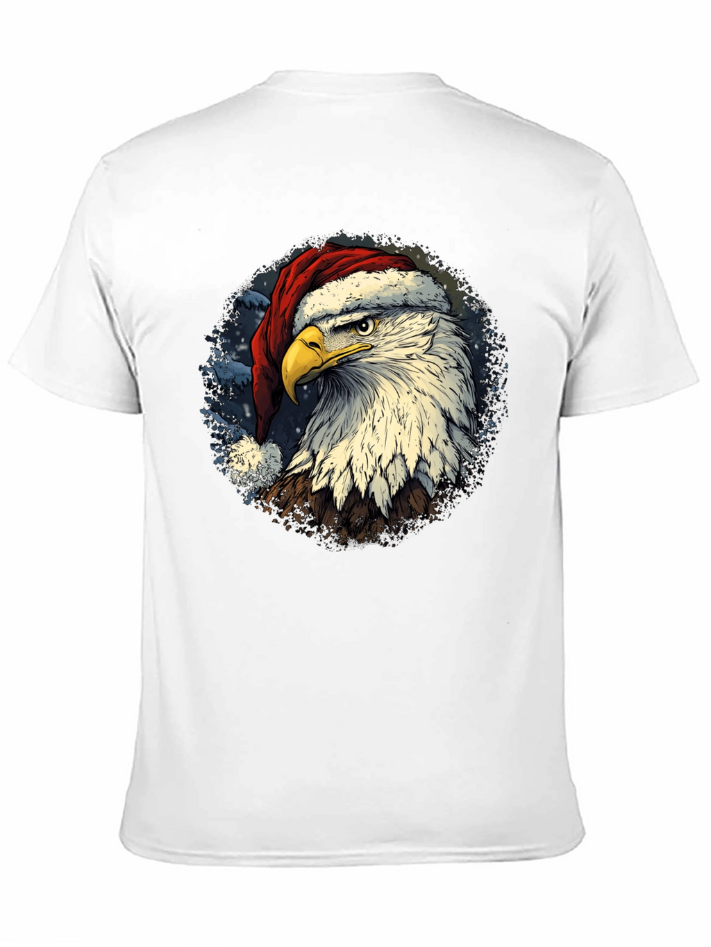 Eagle Santa Hat T-Shirt - Patriotic Christmas Tee
