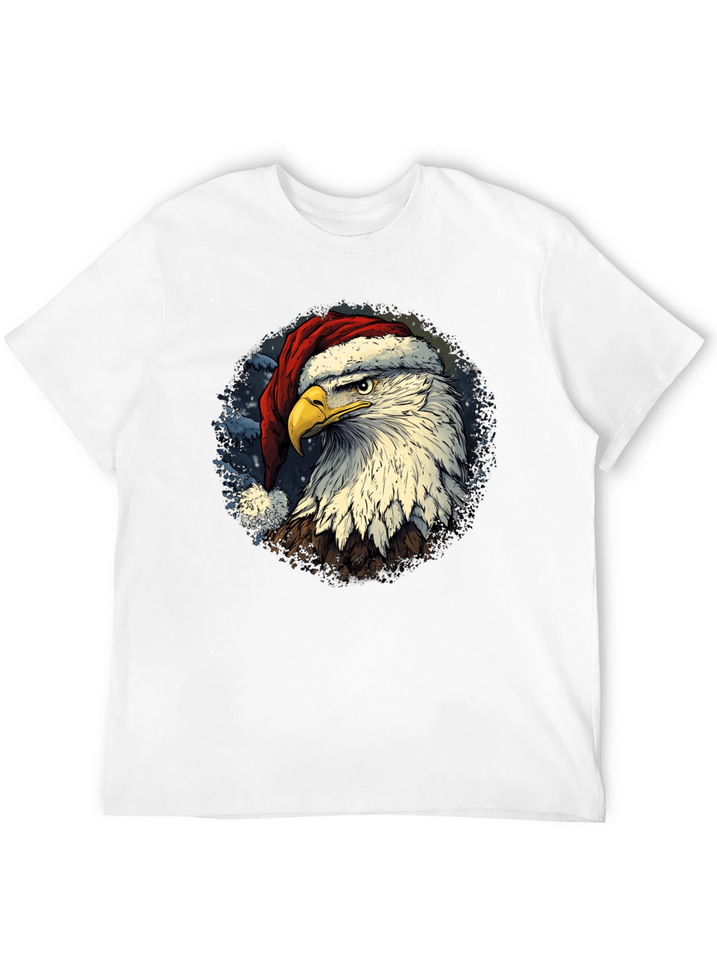 Eagle Santa Hat T-Shirt - Patriotic Christmas Tee