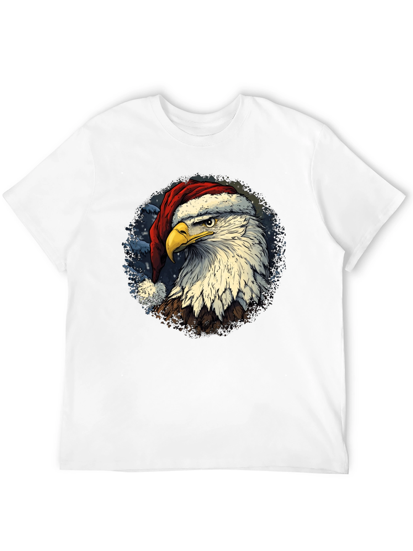 Eagle Santa Hat T-Shirt - Patriotic Christmas Tee