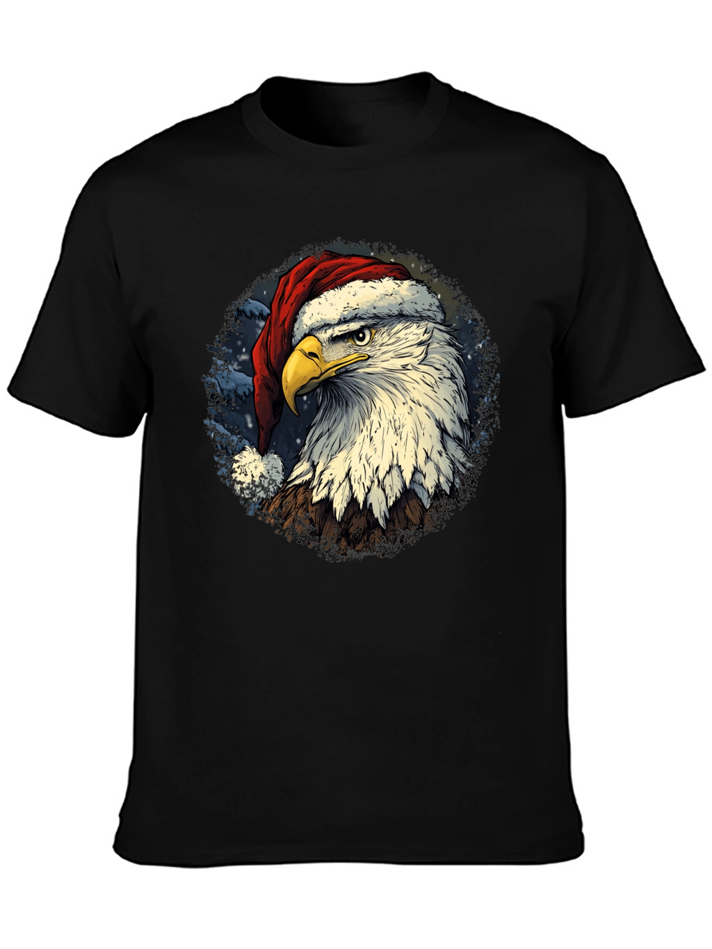 Eagle Santa Hat T-Shirt - Patriotic Christmas Tee