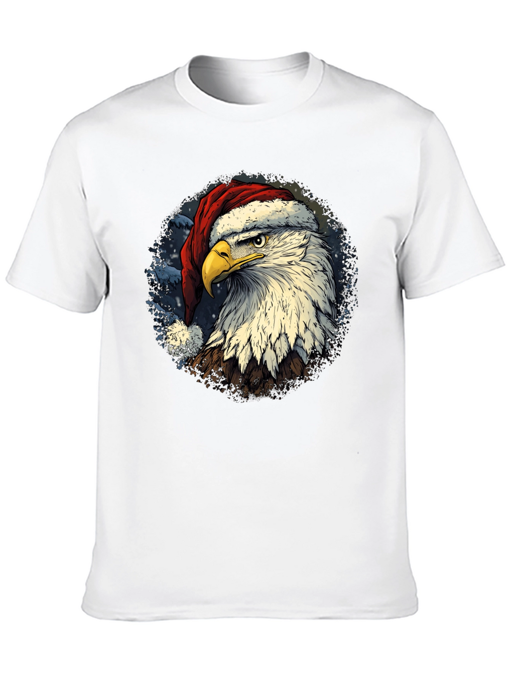 Eagle Santa Hat T-Shirt - Patriotic Christmas Tee
