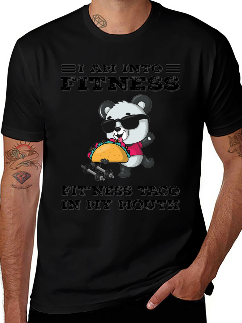 Fitness Taco Panda Mens Graphic Tee