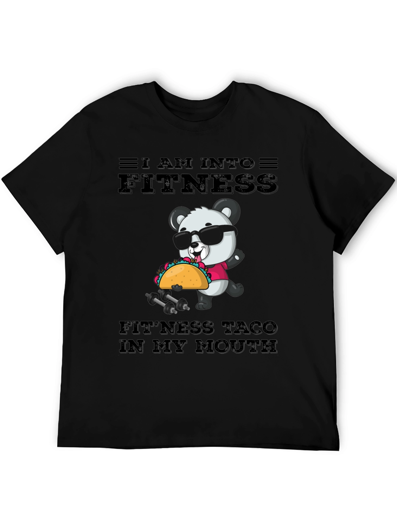Fitness Taco Panda Mens Graphic Tee