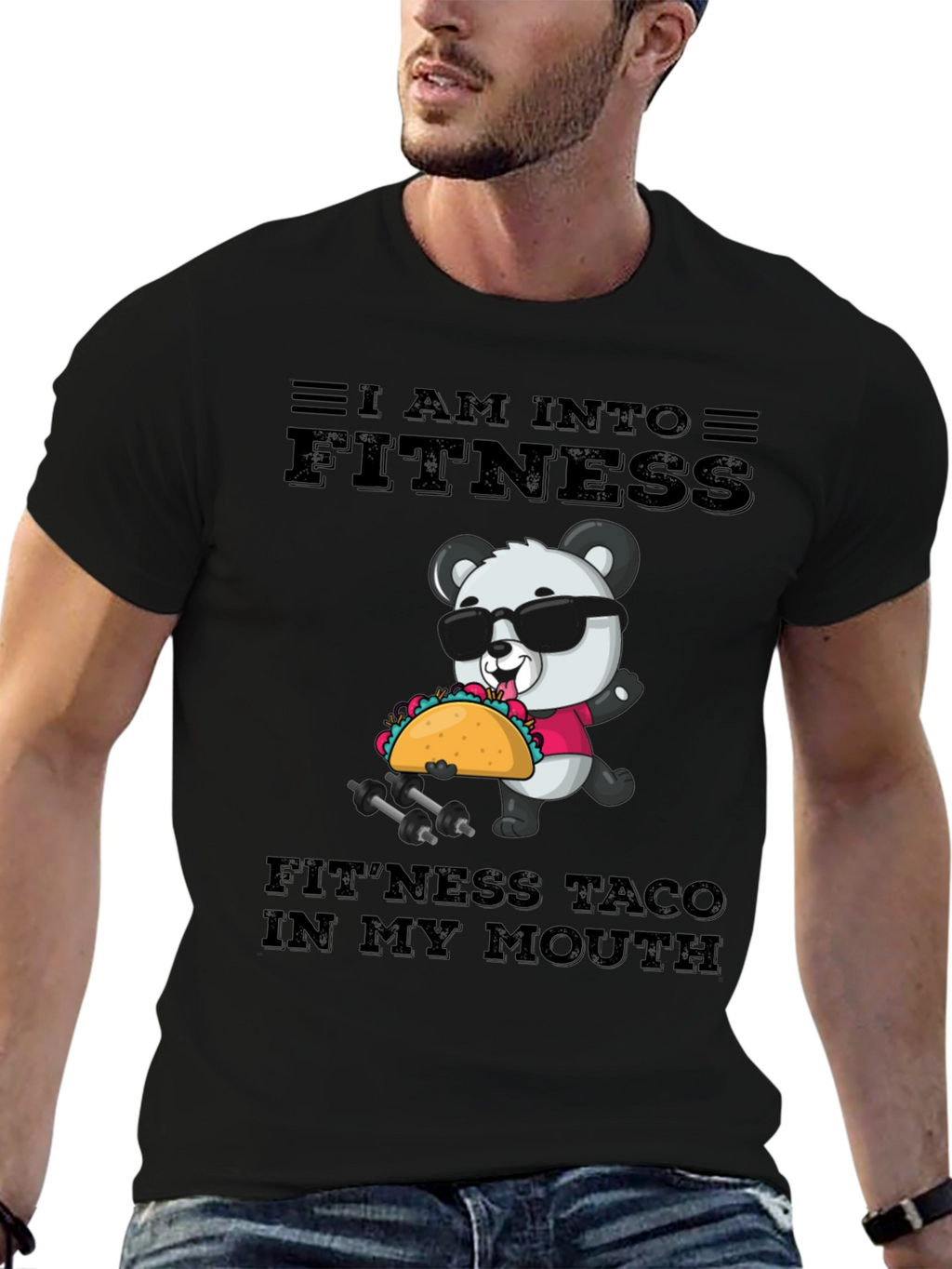Fitness Taco Panda Mens Graphic Tee